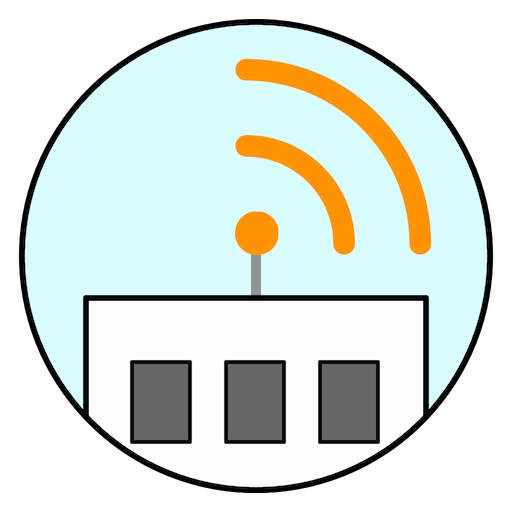 A building icon with an orange wireless signal symbol (aka. the RSS symbol) above it, encased in a circle.